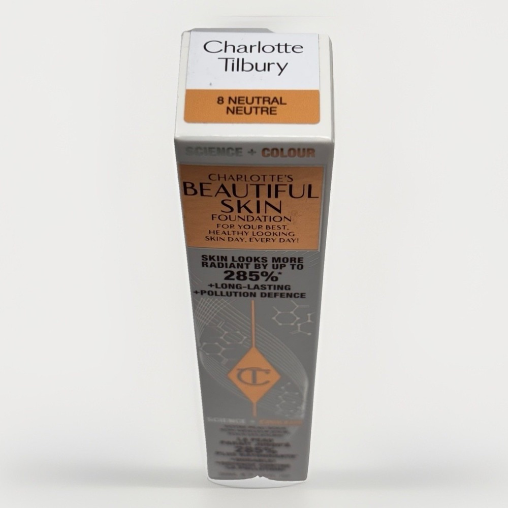 Charlotte‎ Tilbury Beautiful Skin Foundation 8 Neutral 30ml Medium Coverage Glow
